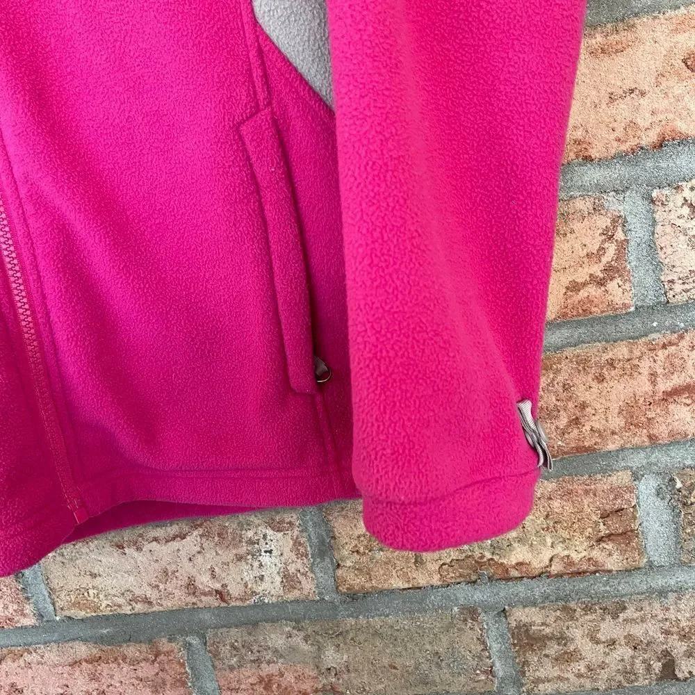 The North Face girls pink and gray fleece jacket size large